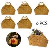 Set of 6 Wooden Woven Baskets Featuring Handles - Timeless Design, Versatile Storage Solutions for Home Decoration, Wedding Gifts, And Packaging