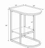 Modern C-Shaped Sofa Side Table with Storage Shelf  Marble Tabletop Living Room End Table-two tables