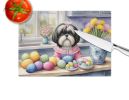 Decorating Easter Shih Tzu Glass Cutting Board Decorative Tempered Glass Kitchen Cutting and Serving Board Large Size Chopping Board