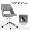 HOMCOM Executive Mid Back Office Chair Thick Padding High-End Gas Lift Sturdy Base Velvet Fabric Gray