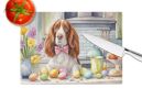 NEW Decorating Easter Welsh Springer Spaniel Glass Cutting Board Decorative Tempered Glass Kitchen Cutting and Serving Board Large Size Chopping Board