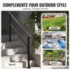 Outdoor Handrails for 4-5 Step Stairs Black Square Tube Easy Install for Senior
