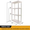 Plastic Shelving Unit Storage Shelf 4-Tier 56"H x 14"D x 30"W White 400 lbs