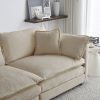 Sofa Set of 2 Chenille Couch, 2+3 Seater Sofa Set Deep Seat Sofa, Modern Sofa Set for Living Room, Beige Chenille