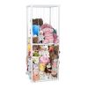 Stuffed Animal Storage PVC Plush Organizer Shelf Plush Stuffed Animal Holder Standing Kids Toy Storage Cage with Elastic Band for Nursery Play Room Be