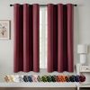 Burgundy Red Blackout Curtains for Bedroom Living Room 63 Inches Long 2 Panels