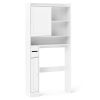 Over-The-Toilet Storage Cabinet (White) - 1 Top Shelf + 2 Enclosed Cabinets + Toilet Paper Holder, 32.5"x10"x67.5" Size
