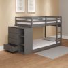Gaston Gray Finish Twin/Twin Bunk Bed W/4 Drawers & 3 Compartments