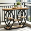 Industrial  4-Tier Sofa Table Console Table with Storage Shelves for Entryway