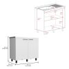 Napoles 2 Utility Sink with Cabinet, Stainless Steel Countertop, Interior Shelf-White