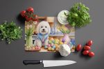 NEW Decorating Easter Coton de Tulear Glass Cutting Board Decorative Tempered Glass Kitchen Cutting and Serving Board Large Size Chopping Board