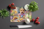 Decorating Easter Norfolk Terrier Glass Cutting Board Decorative Tempered Glass Kitchen Cutting and Serving Board Large Size Chopping Board