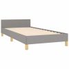 Bed Frame without Mattress Light Gray Twin XL Fabric