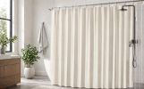 Cream Shower Curtain Liner 72x72, PEVA Waterproof Bath Curtain, No Chemical Smell, 3 Weighted Magnets, Durable with Rustproof Metal Grommets
