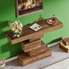 108cm Wooden Console Table Accent Table with Geometric Base Design for Living Room Decor