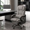 Vinsetto High Back PU Leather Massage Office Chair, 6 Vibration Points, Ergonomic with Footrest, Adjustable Height, Remote, Gray