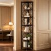 Slim 7-Tier Corner Shelf 78.7 Inch Bookcase Metal Storage Rack for Living Room Bedroom Kitchen Organizer