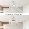 66 Inch Modern Ceiling Fan With Dimmable Led Light 8 ABS Blades Remote Control Reversible DC Motor For Home Office