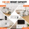 VEVOR Cat Litter Box Enclosure Wooden Litter Box Furniture Hidden 2 Rooms White