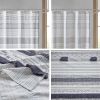 Cotton Stripe Printed Shower Curtain with Tassel