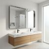 32"x48" Rectangular Bathroom Mirror Vanity Wall Mounted Mirror with Deep Frame, Silver