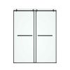 60 in. W x 76 in. HSliding Frameless Shower Door in Matte Black with Clear Glass