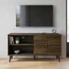 Amidon TV Stand for TVs up to 47.3", with 2 Storage Shelves& 1 Cabinet, Modern Entertainment Centre for TV in Living Room in Walnut