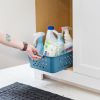 Plastic Storage Basket, 6-Pack, Medium, Shelf Basket Storage Organizer for Pantry, Cabinet, Bedroom, Closet, Laundry Room, Eco-Friendly, Navy