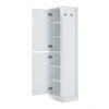 Tall Bathroom Storage Cabinet, Freestanding Storage Cabinet with Hook and Adjustable Shelf, MDF Board, White (Old Sku:WF326356AAK)