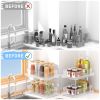 2-Tier Clear Under Sink Organizers and Storage, 2 Pack Pull-Out Cabinet Organizer,Vanity Countertop Container