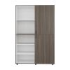 Eco High One Door Freestanding Armoire With Hanging Rod And Interior Shelves, Compact Bedroom Wardrobe, White, Mahogany