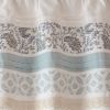 Printed and Pieced Rod Pocket Valance Aqua 50x18"
