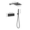 Brass Matte Black Shower Faucet Set Shower System 10 Inch Rainfall Shower Head with Handheld Sprayer Bathroom Luxury Rain Mixer Combo