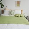 SOGA Green Acrylic Knitted Throw Blanket