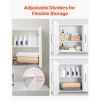 Laundry Room Wall Cabinet, 2-Tier Wall Mounted Hanging Cabinet with Adjustable Shelf, Cupboard Storage with 3 Doors, for Kitchen, Bathroom, Laundry
