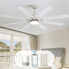 66 Inch Modern Ceiling Fan With Dimmable Led Light 8 ABS Blades Remote Control Reversible DC Motor For Home Office