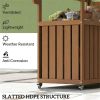 Outdoor bar cart, storage cabinet, shelf, kitchen island, brown