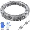 Razor Wires, 246 ft Razor Barbed Wire, 5 Rolls Razor Wire Fencing Razor Fence, Razor Ribbon Barbed Wire Galvanized Razor Wire Fence