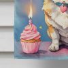 Corgi Happy Birthday House Flag Large Porch Sleeve Pole Decorative Outside Yard Banner Artwork Wall Hanging, Polyester, House Size, Multicolor