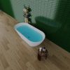 Sleek White Acrylic Freestanding Soaking Bathtub with Chrome Overflow and Drain, cUPC Certified - 55*28.35 22A09-55