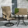 Outsunny Patio Swivel Chairs Set of 2, High Back Patio Dining Chairs with All-Weather Mesh for Backyard, Lawn, Garden, Brown