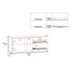 Luray Wall Cabinet kitchen in Melamine wit 4 Doors and Open Storage, Natural Oak