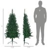 HOMCOM 5' Artificial Half Christmas Trees with Auto Open, Steel Base, for Indoor Xmas Decor