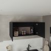 Zurich Wall Cabinet, Double Door, Wide, One Shelf, Kitchen, Storage Cabinet, Black