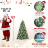 5 FT Realistic Artificial Christmas Trees, Unlit Xmas Tree w/ 51 Pine Cones, 694 Flowering Pine Needles & PVC Branch Tips
