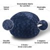 Faux Fur Bean Bag Chair, Navy-5ft Cozy and Stretchable Fabric Lounger for Children and Adults with Easy-Clean Cover