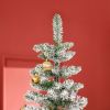 7.5ft Unlit Snow-Flocked Slim Pine Artificial Christmas Tree with Realistic Branches and 668 Tips