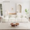 Free Combination Modular Sofa Free,4 Seater Sofa Comfy Chenille Fabric,Sectional Sofa Couch,White