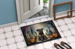 NEW Border Terrier Spooky Halloween Doormat Front Door Mat Indoor Outdoor Rugs for Entryway, Non Slip Washable Low Pile, 18H X 27W