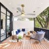 52 Inch Ceiling Fan With Dimmable Led Light 3 Solid Wood Blades Remote Control Reversible DC Motor For Living Room